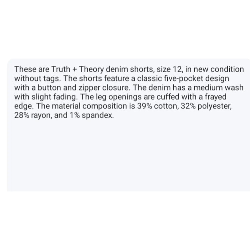 🌷NWOT Women's Truth + Theory Denim Shorts Size 12 Blue - Picture 8 of 9